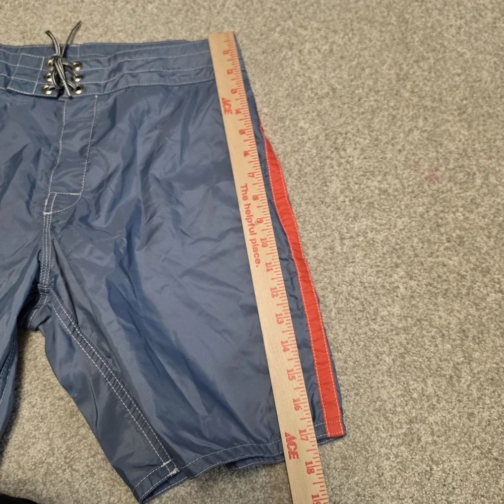 Birdwell Beach Britches 311 Board Shorts Mens 31 Blue Red White USA Made Surf
